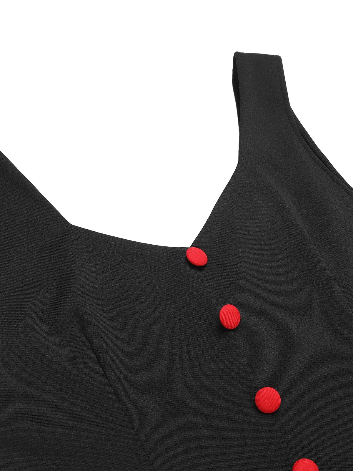 Black 1960s V-Neck Solid Bodycon Dress sold by Retro Stage product image thumbnail 5