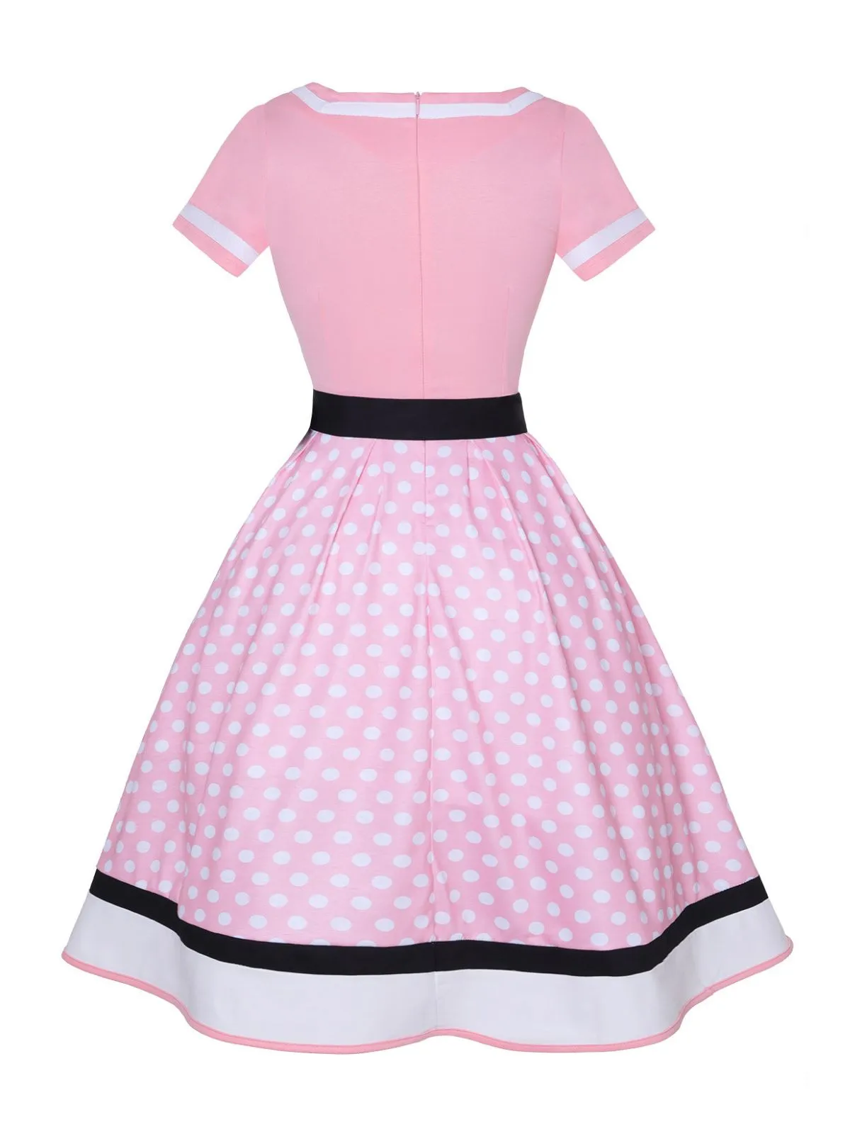 Multicolor 1950s Polka Dots Patchwork Belted Dress sold by Retro Stage product image thumbnail 4