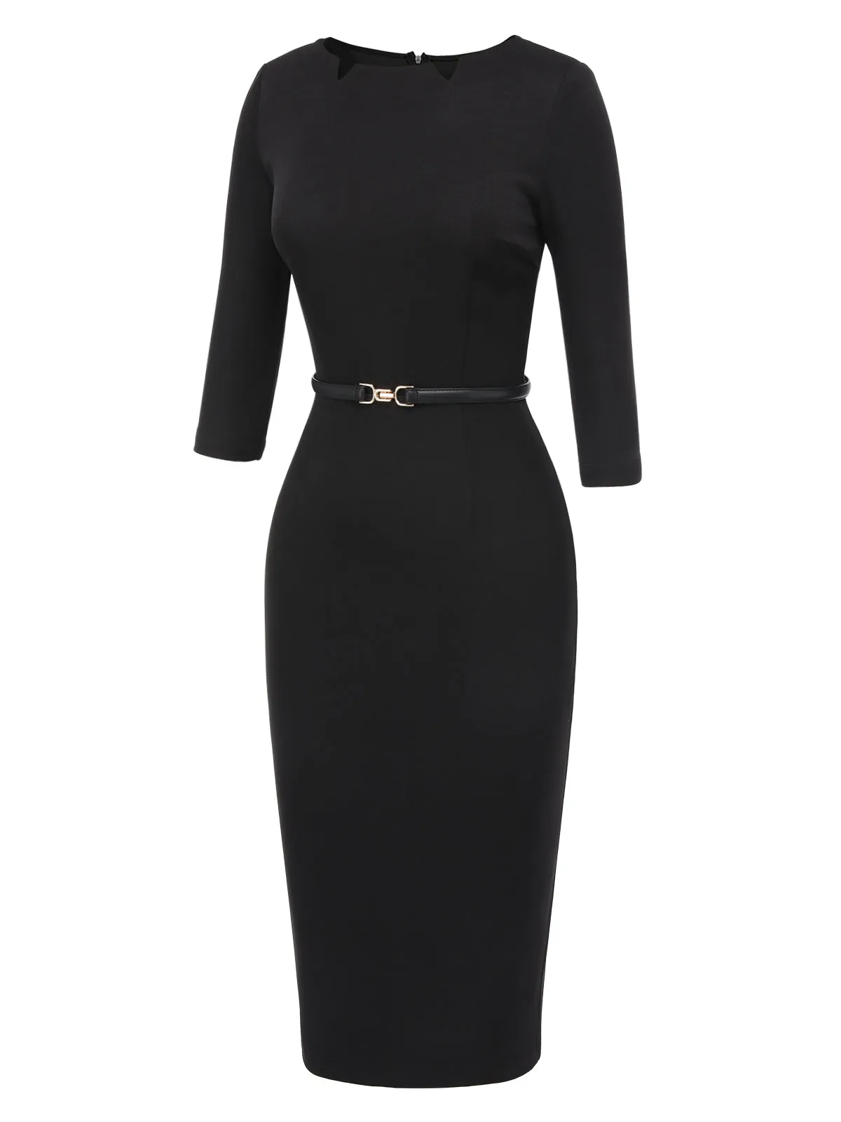 Black 1960s Solid Boat Neck Wrap Dress sold by Retro Stage product image thumbnail 3