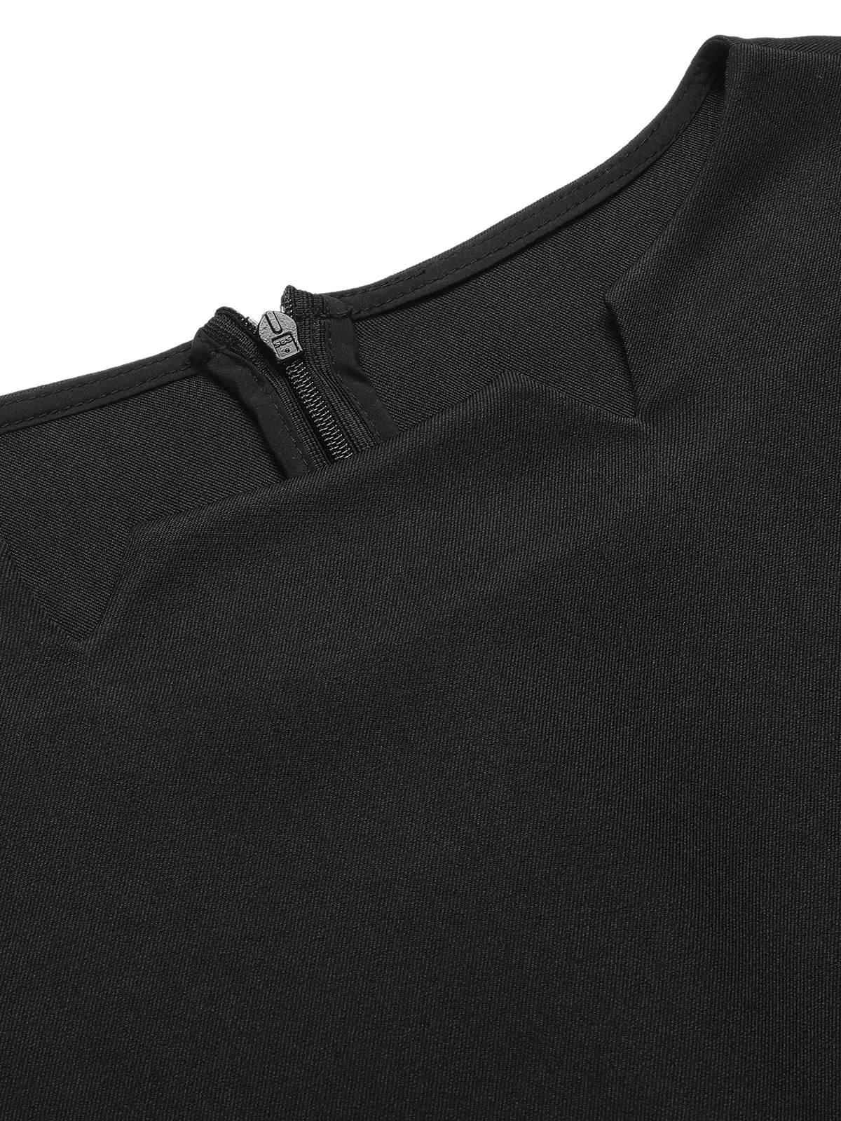 Black 1960s Solid Boat Neck Wrap Dress sold by Retro Stage product image thumbnail 5