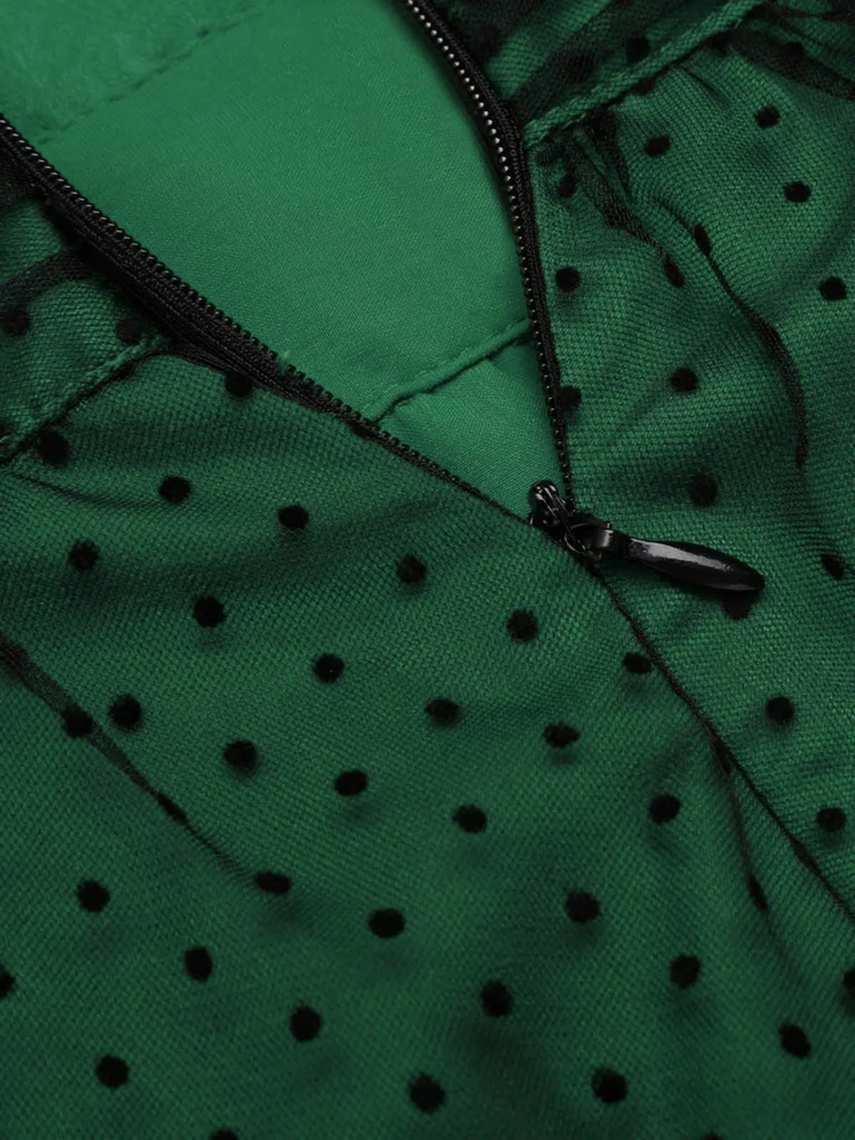Green 1950s Halter Polka Dots Mesh Dress sold by Retro Stage product image thumbnail 5
