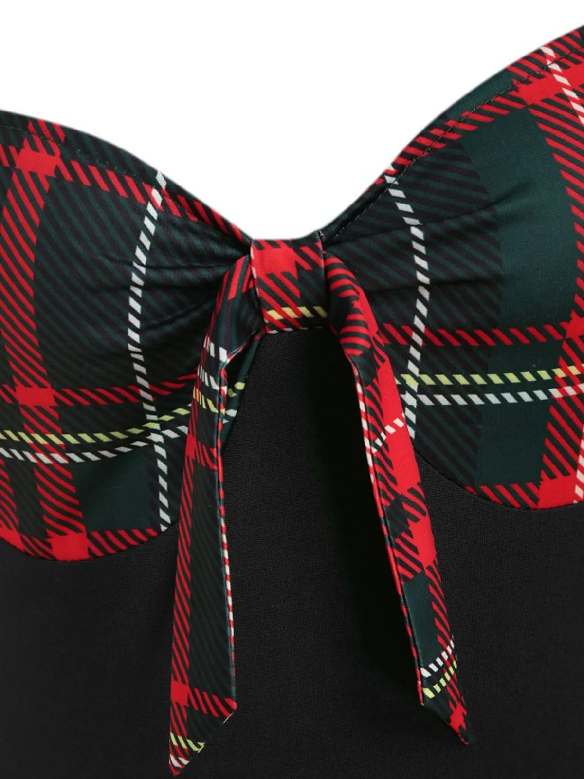 1950s Sweetheart Plaid Patchwork Dress sold by Retro Stage product image thumbnail 4