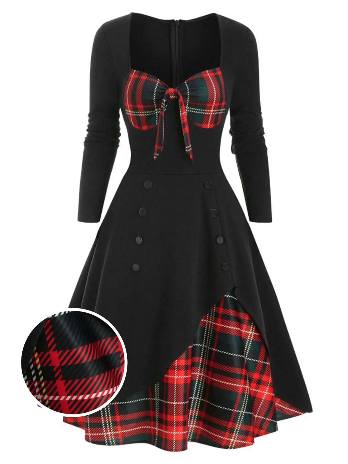 1950s Sweetheart Plaid Patchwork Dress sold by Retro Stage