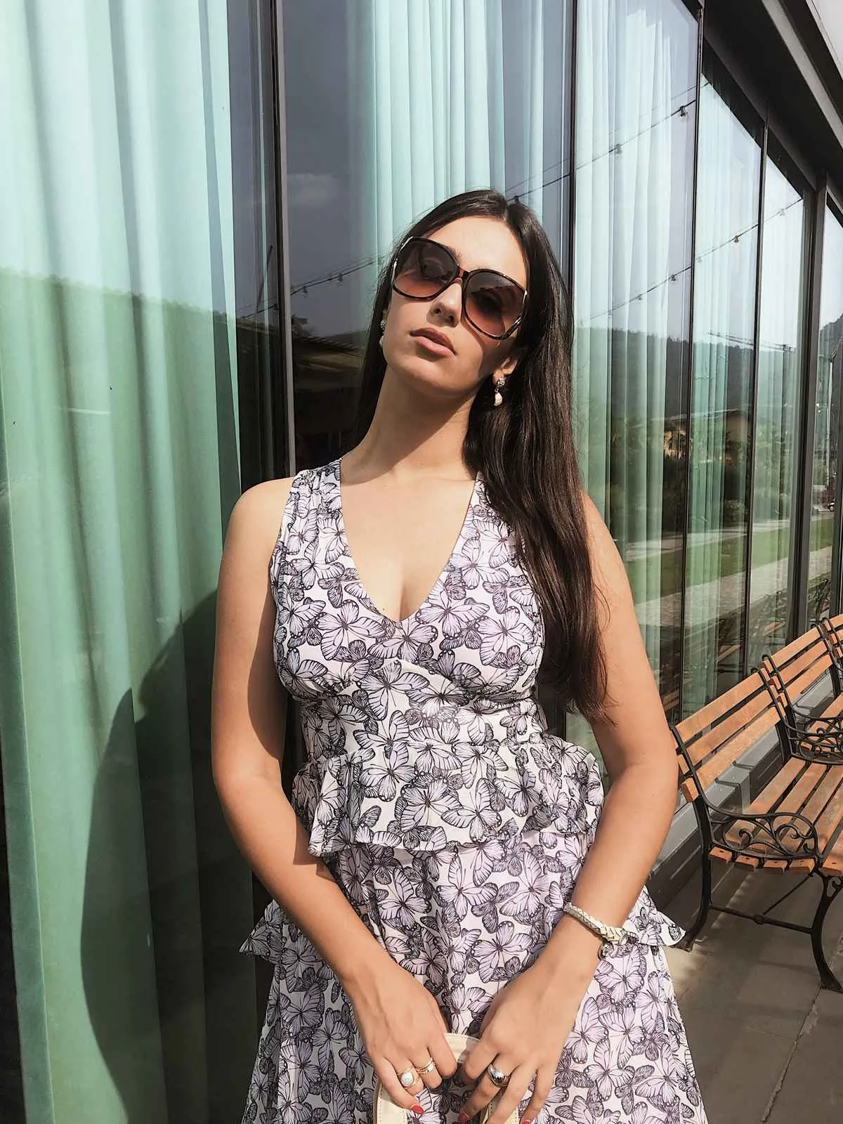 Purple 1930s Butterfly V-Neck Sleeveless Dress sold by Retro Stage product image thumbnail 2