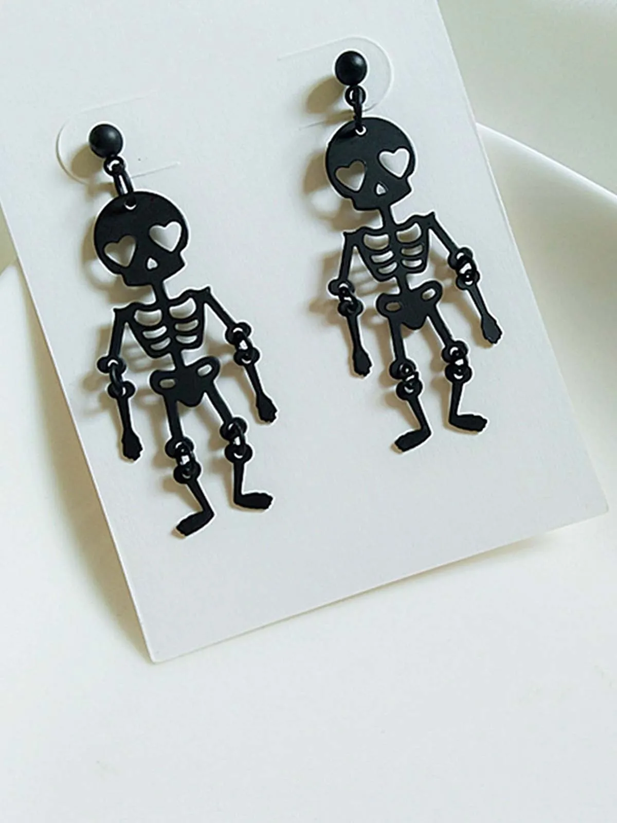 Black Halloween Skeleton Dangle Earrings sold by Retro Stage product image thumbnail 3