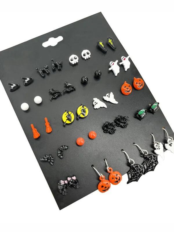 Retro Halloween Ghost Pumpkin Earrings sold by Retro Stage