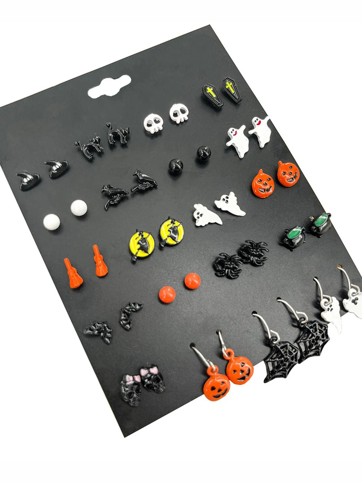 Retro Halloween Ghost Pumpkin Earrings sold by Retro Stage