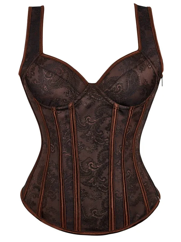 Coffee Steampunk Strap Gothic Corset sold by Retro Stage