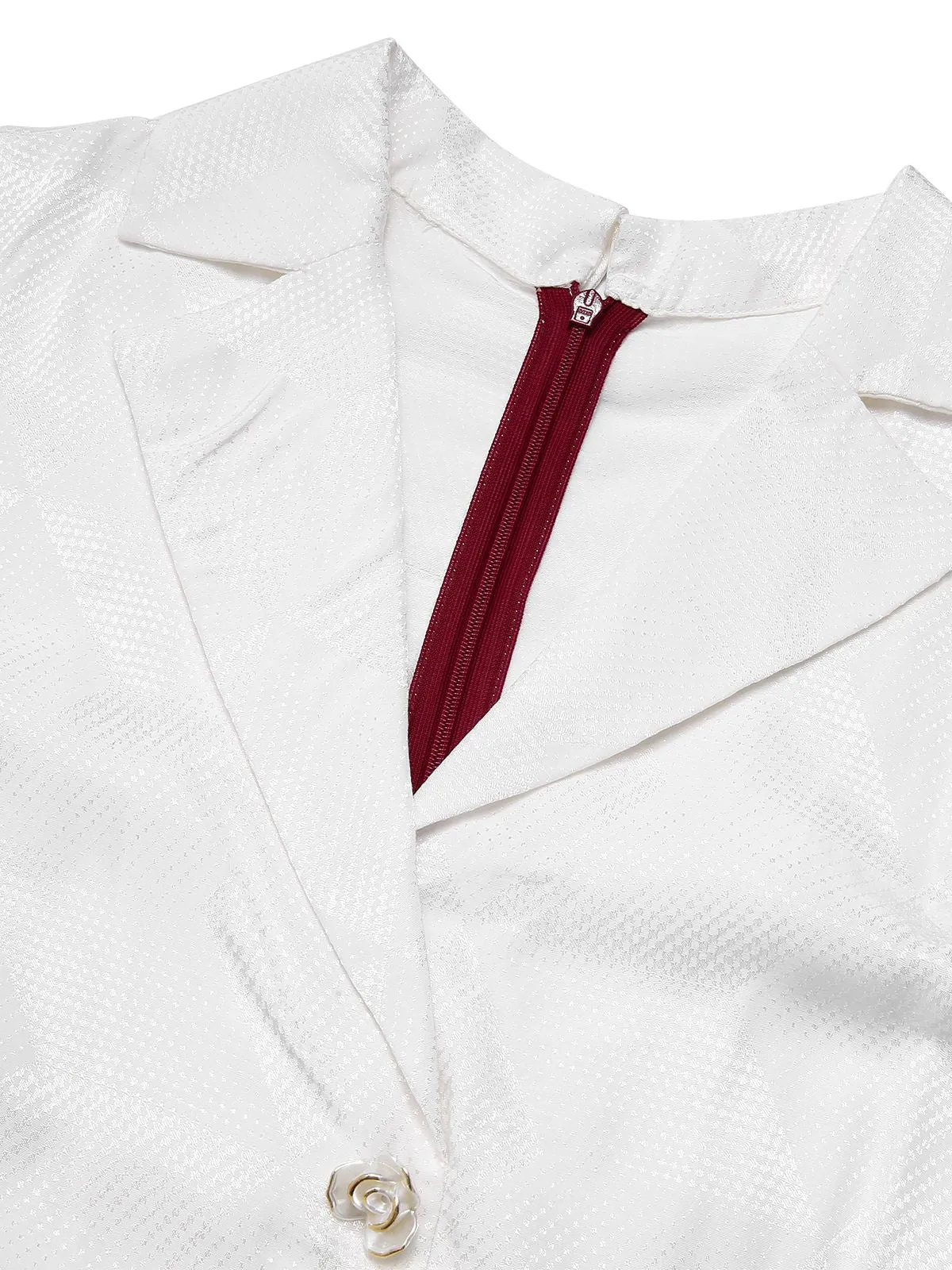 Red & White 1930s Sleeveless Slit Fishtail Dress sold by Retro Stage product image thumbnail 5