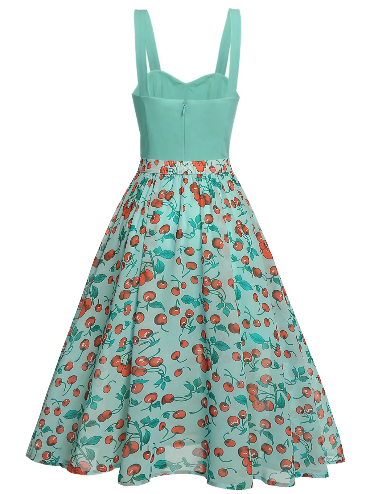 Green 1950s Romper & Cherry Skirt sold by Retro Stage product image thumbnail 5