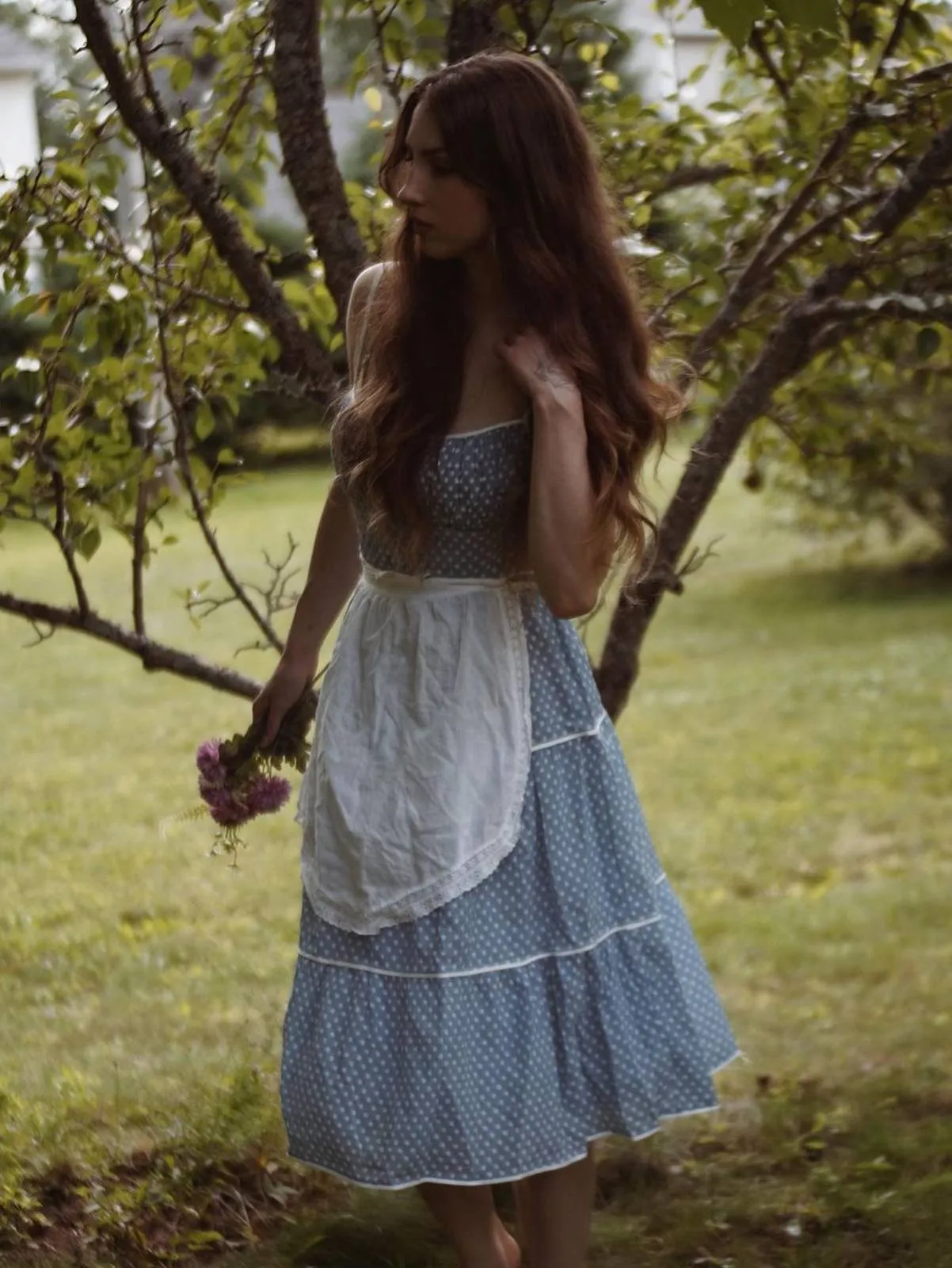 Sky Blue 1950s Strap Polka Dot Swing Dress sold by Retro Stage product image thumbnail 2