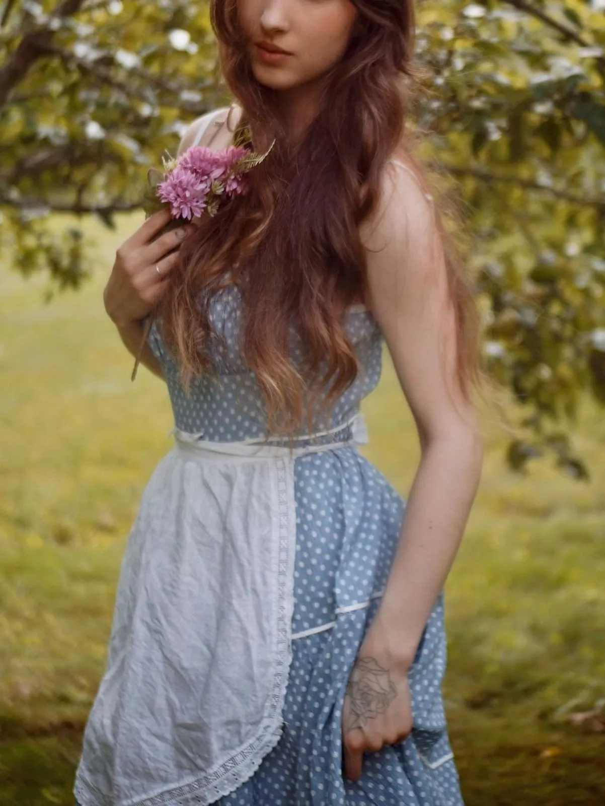 Sky Blue 1950s Strap Polka Dot Swing Dress sold by Retro Stage