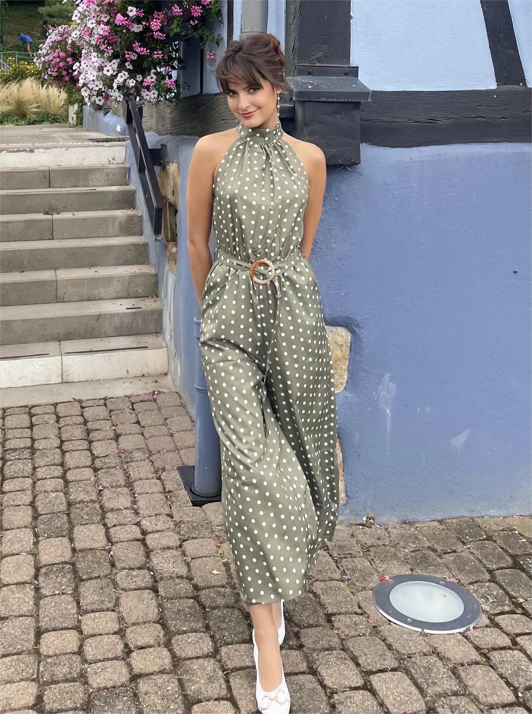 1930s Polka Dot Belt Jumpsuit sold by Retro Stage product image thumbnail 2