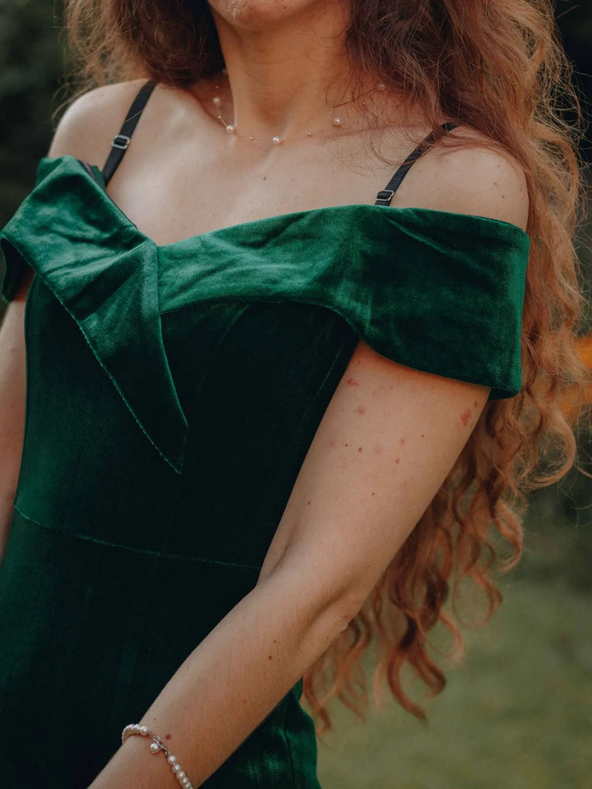 1960s Off Shoulder Velvet Bodycon Dress sold by Retro Stage product image thumbnail 2