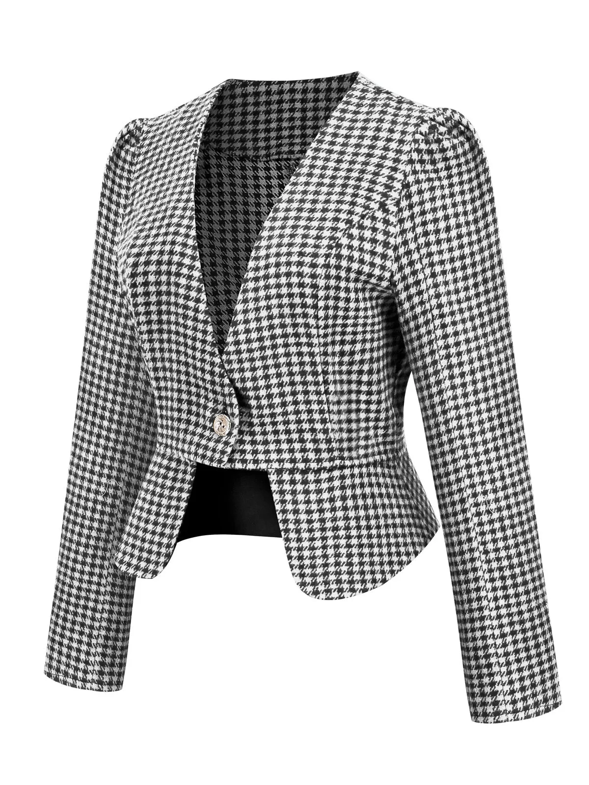 2PCS Black Retro Plaid Blazer & Panel Skirt sold by Retro Stage product image thumbnail 5