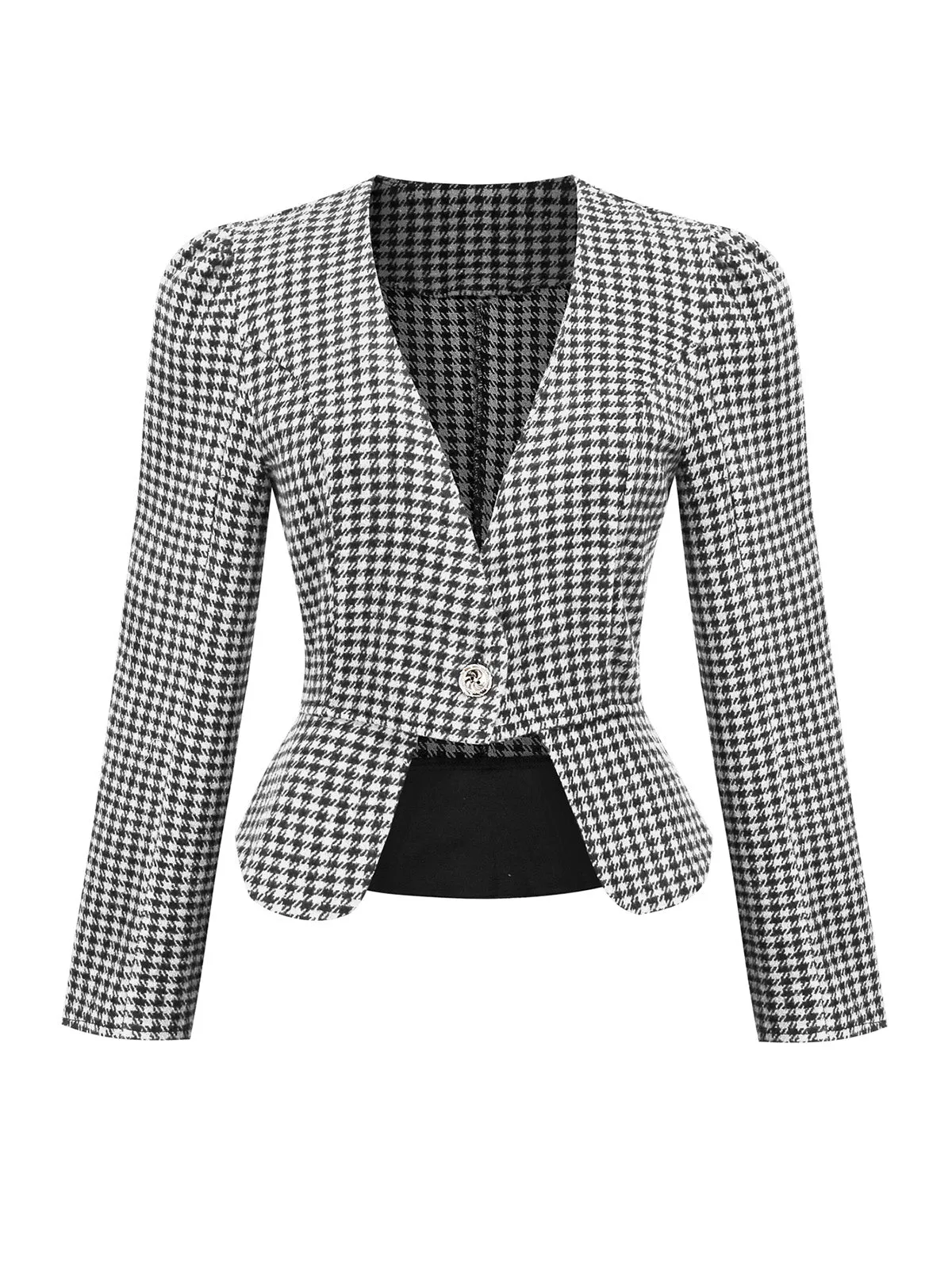 2PCS Black Retro Plaid Blazer & Panel Skirt sold by Retro Stage product image thumbnail 4