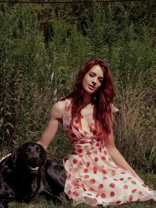 Pink 1950s Strawberry Mesh Swing Dress sold by Retro Stage