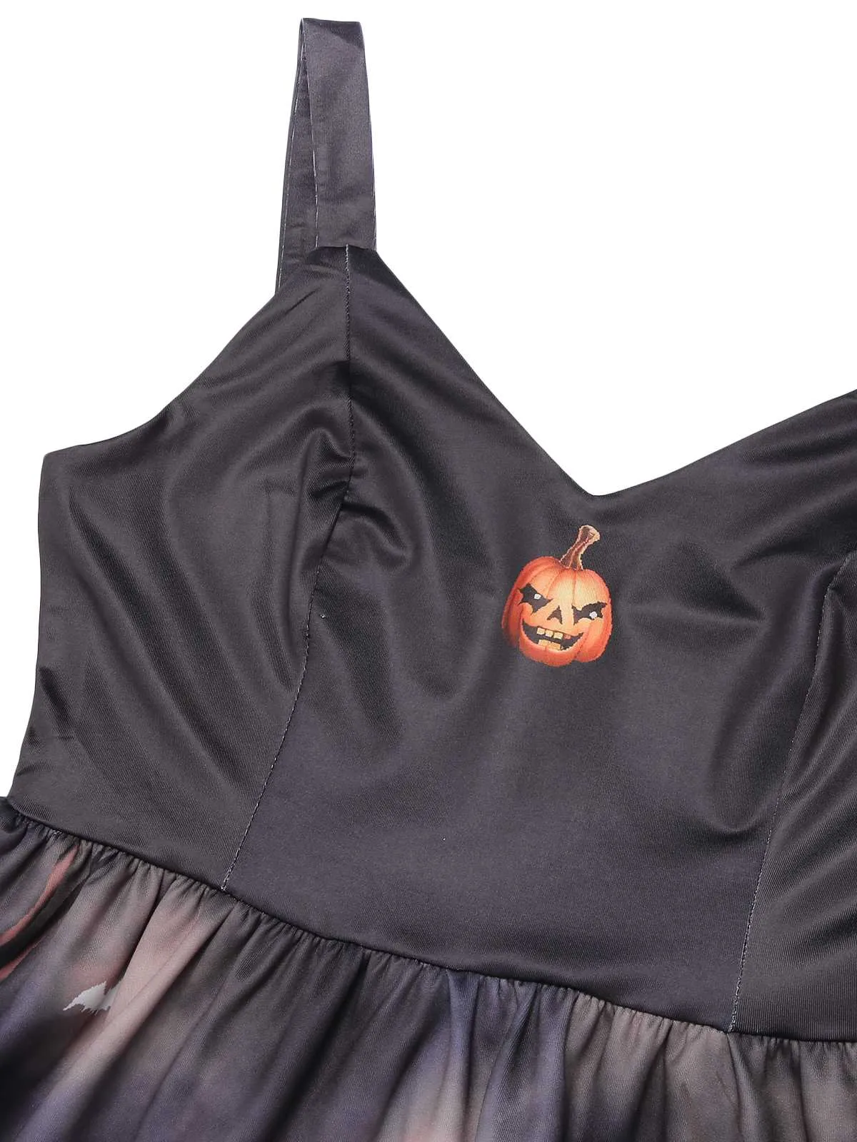 Black 1950s Halloween Pumpkin Swing Dress sold by Retro Stage product image thumbnail 5