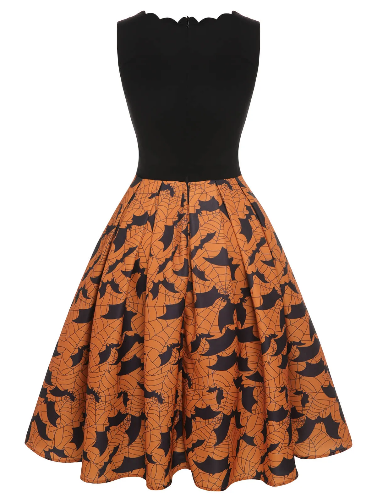 Black & Orange 1950s Halloween Bat Sleeveless Dress sold by Retro Stage product image thumbnail 4