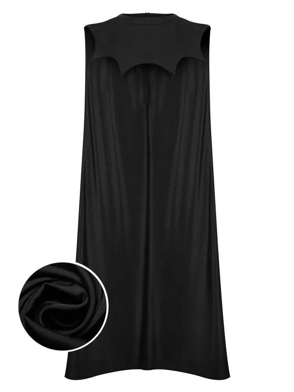 Black 1950s Solid Color Bat Cloak sold by Retro Stage
