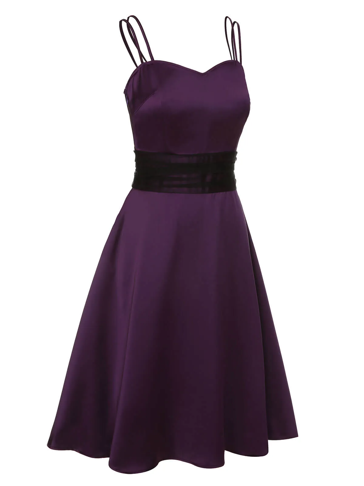 Deep Purple 1950s Halloween Solid Strap Dress sold by Retro Stage product image thumbnail 3