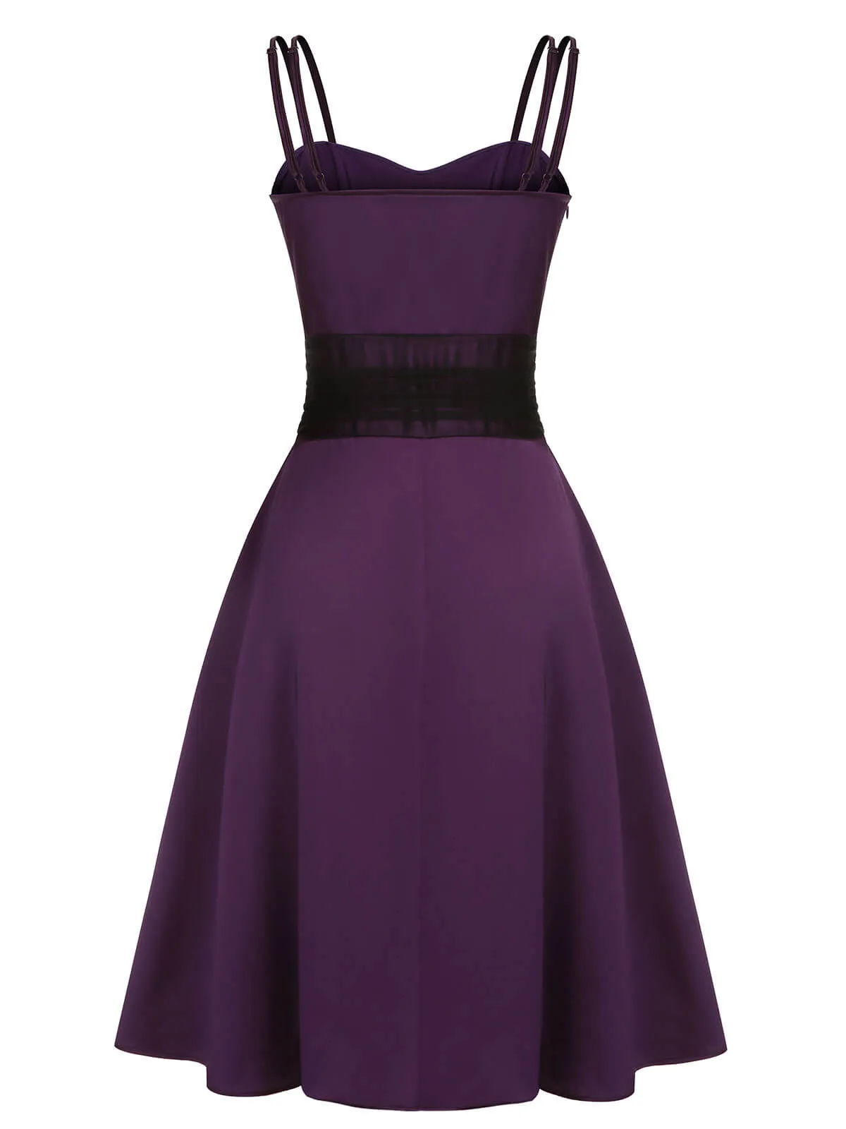 Deep Purple 1950s Halloween Solid Strap Dress sold by Retro Stage product image thumbnail 4