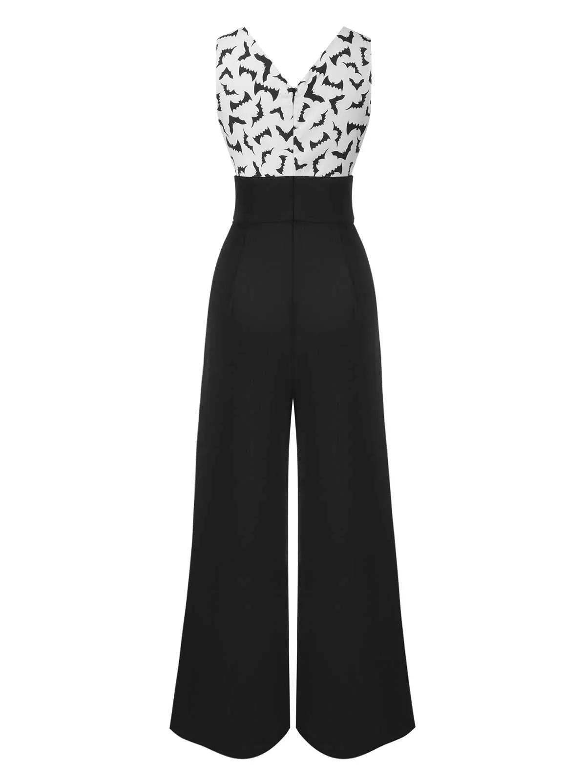 Black 1930s Halloween Bat Patchwork Jumpsuit sold by Retro Stage product image thumbnail 5