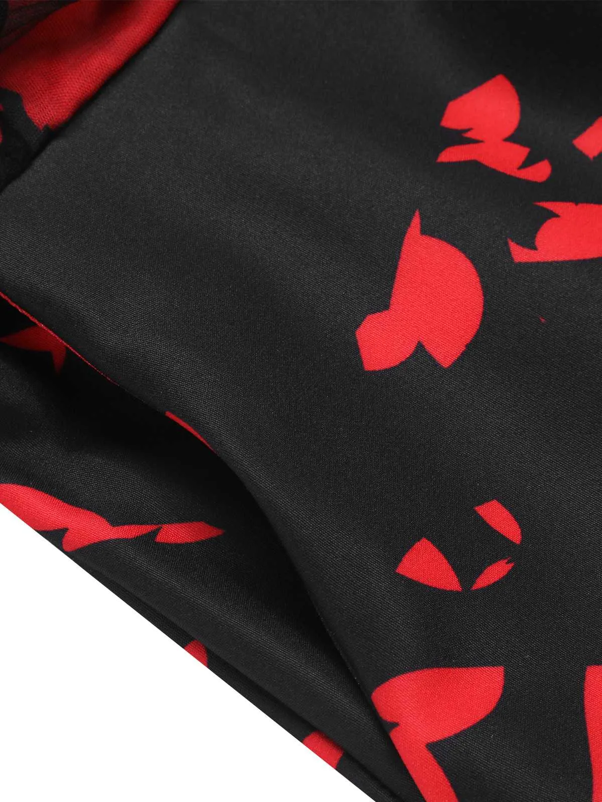 Red 1930s Halloween V-Neck Bat Jumpsuit sold by Retro Stage product image thumbnail 5