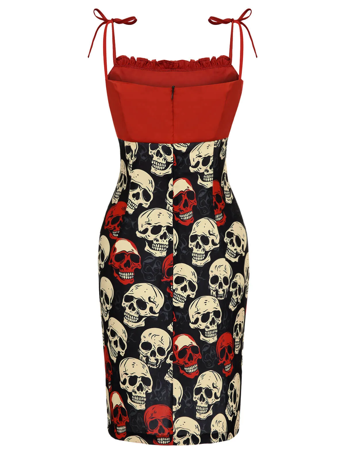 Red 1960s Halloween Skull Strap Dress sold by Retro Stage product image thumbnail 5