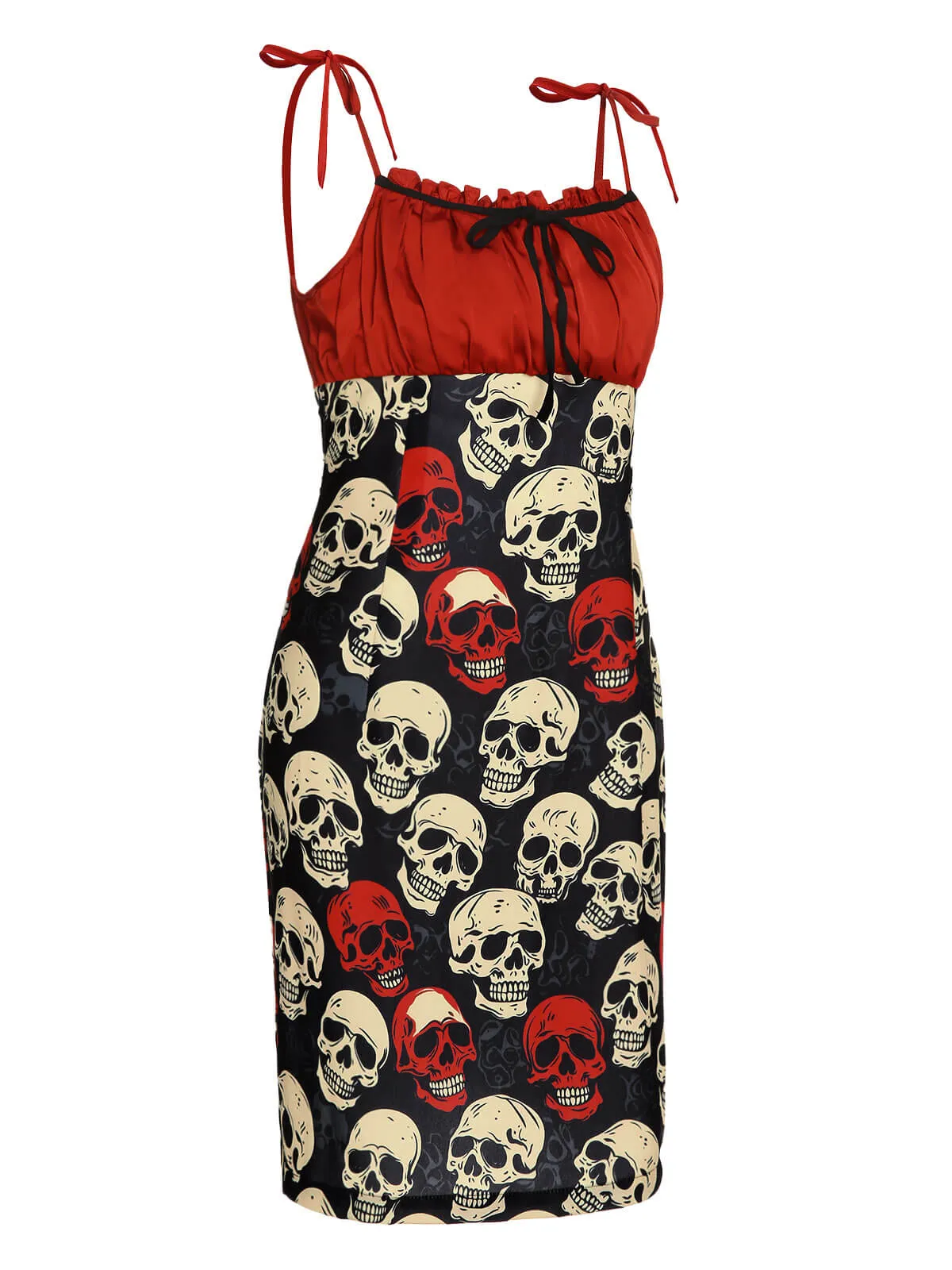 Red 1960s Halloween Skull Strap Dress sold by Retro Stage product image thumbnail 4