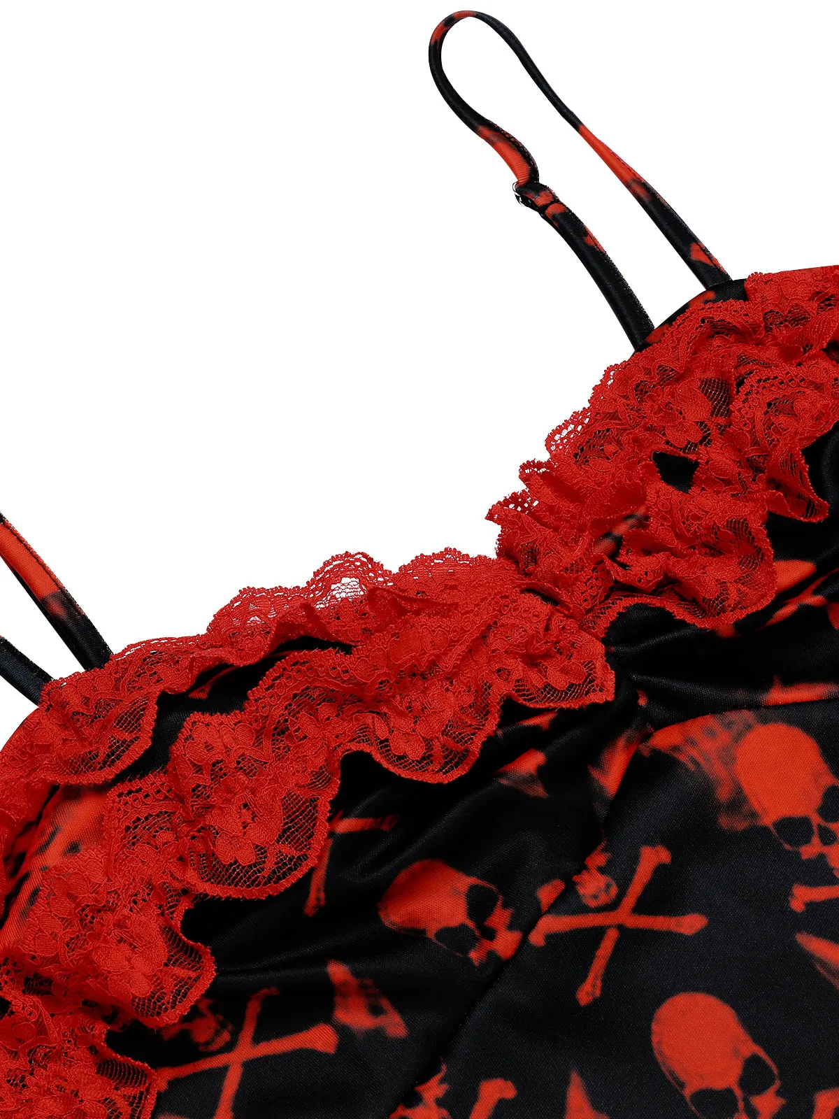 Black 1950s Skull Lace Strap Dress sold by Retro Stage product image thumbnail 5