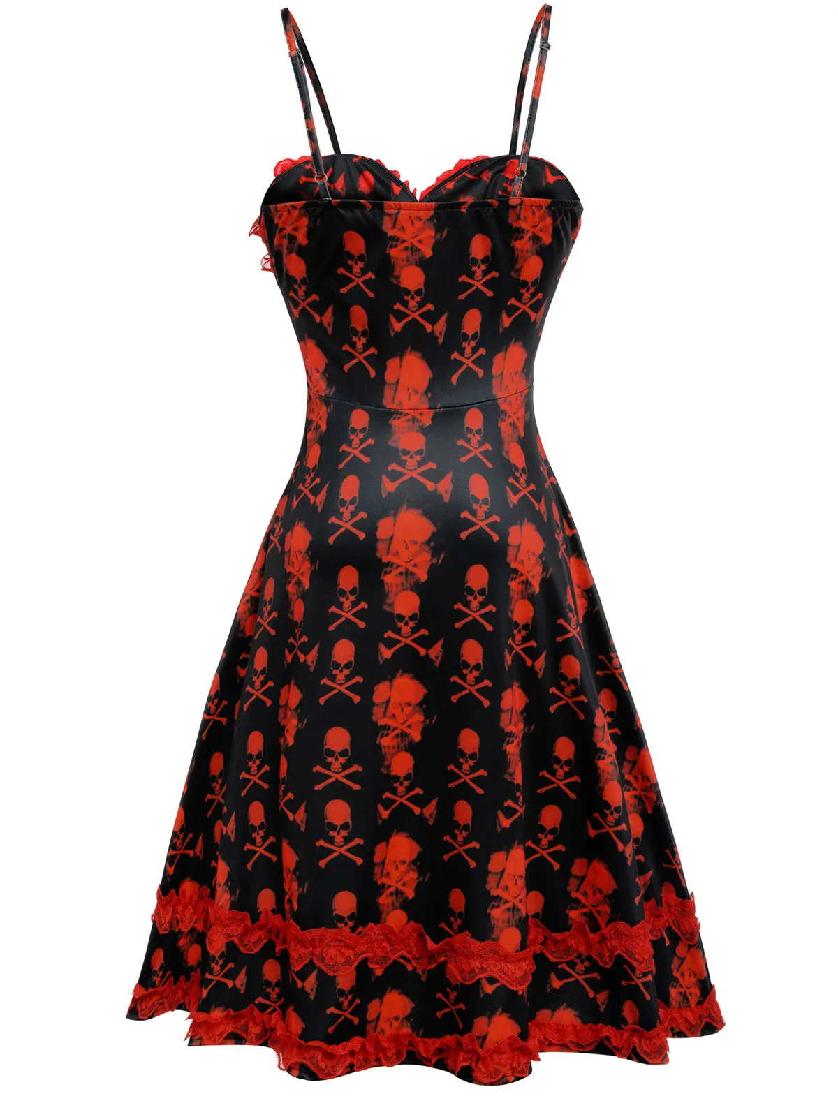 Black 1950s Skull Lace Strap Dress sold by Retro Stage product image thumbnail 4