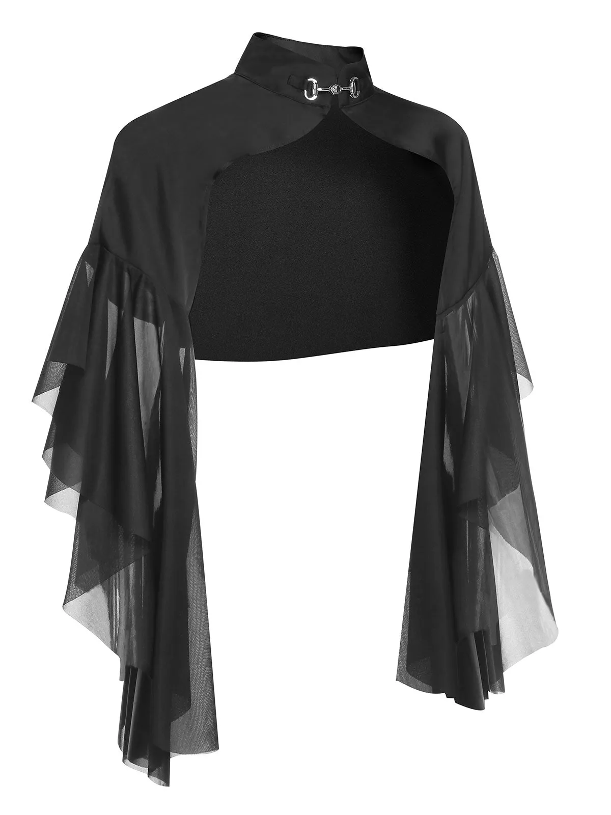 Black 1930s Halloween Patchwork Sheer Coat sold by Retro Stage product image thumbnail 3