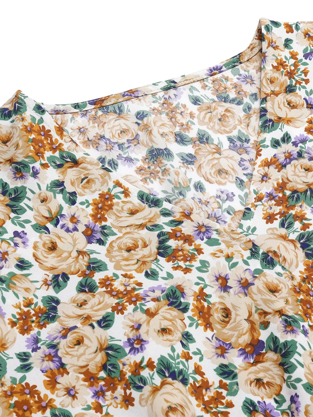 1960s Floral Flared Long Sleeve Dress With Belt sold by Retro Stage product image thumbnail 5