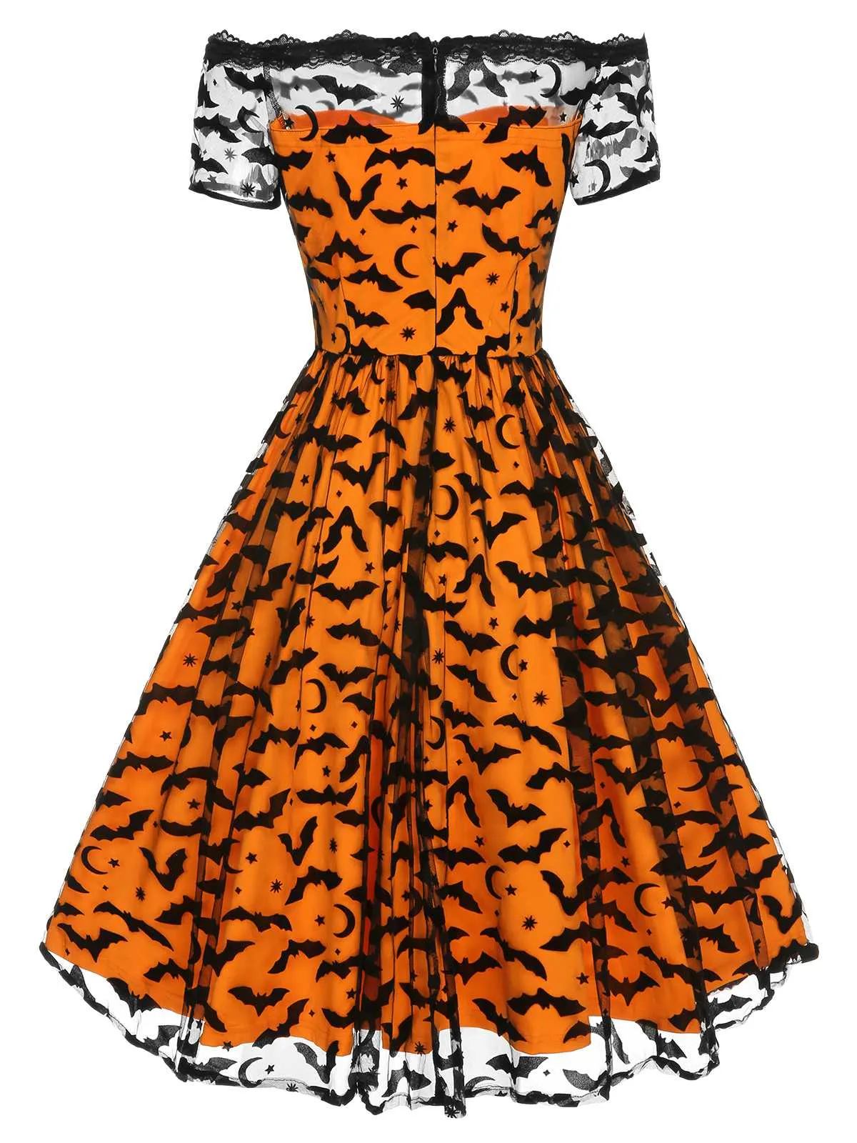 1950s Halloween Lace Off-shoulder Swing Dress sold by Retro Stage product image thumbnail 4