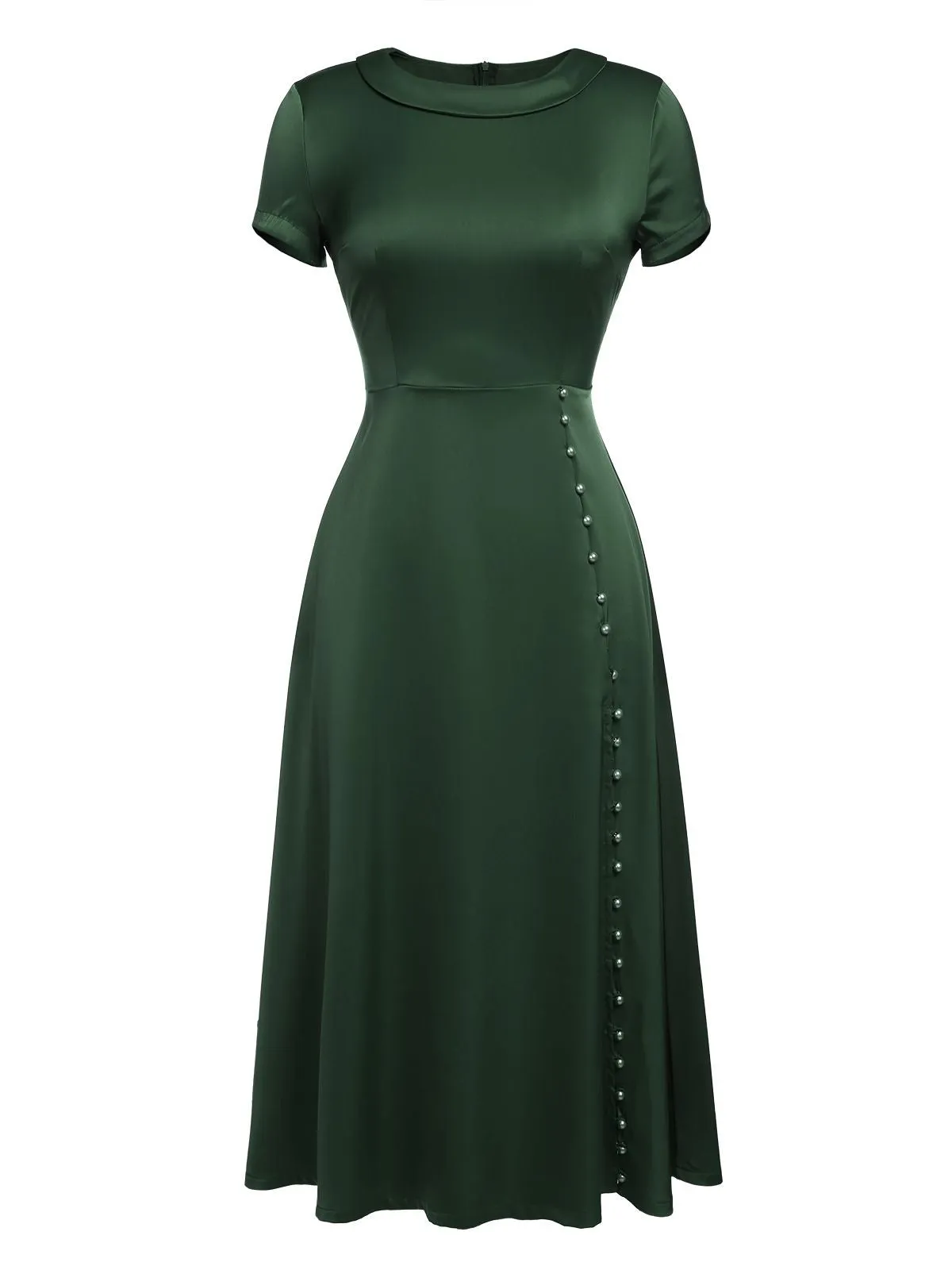 1940s Pearl Buttons Solid Darlene Dress sold by Retro Stage product image thumbnail 2