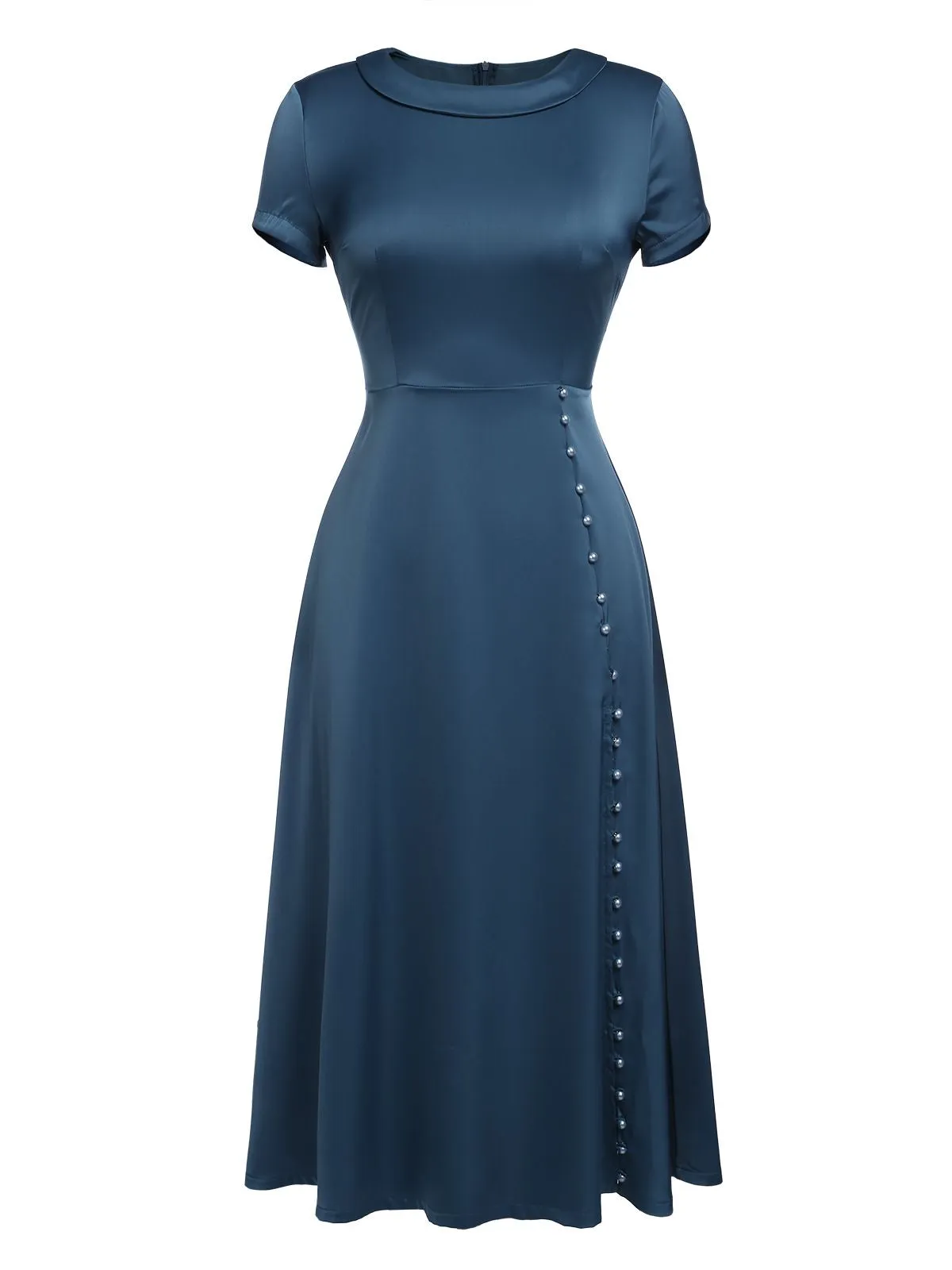 1940s Pearl Buttons Solid Darlene Dress sold by Retro Stage product image thumbnail 5
