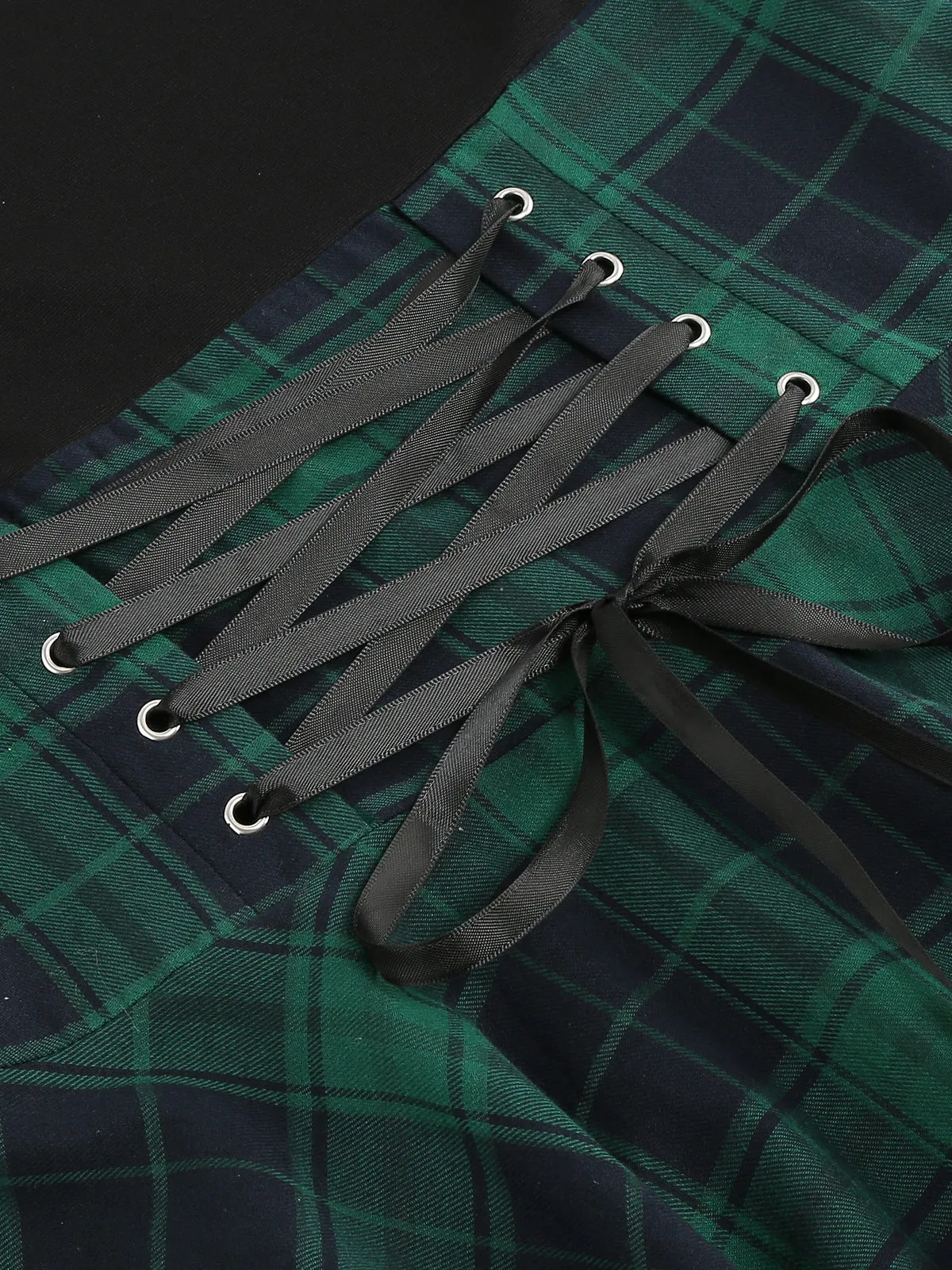 Green 1950s Long Sleeve Patchwork Swing Dress sold by Retro Stage product image thumbnail 4