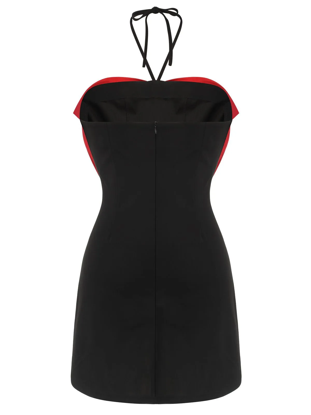 Black&Red 1960s Bow-knot Patchwork Wrap Dress sold by Retro Stage product image thumbnail 4