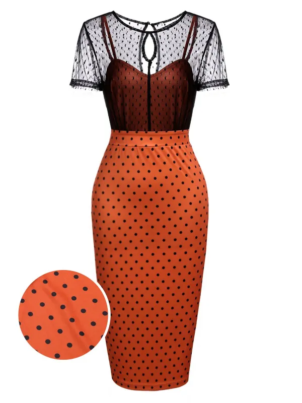 Orange 1960s Illusion Bodycon Dress sold by Retro Stage