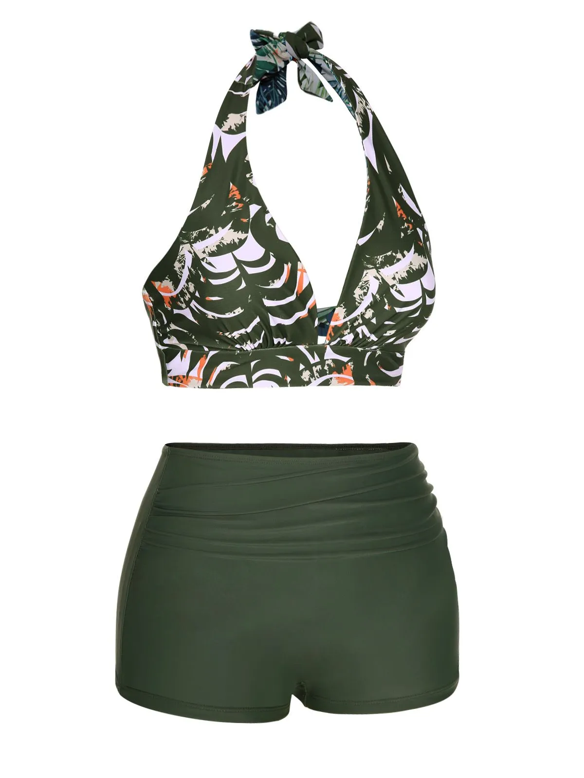 Dark Green 1930s Reversible Halter Swimsuit sold by Retro Stage product image thumbnail 4