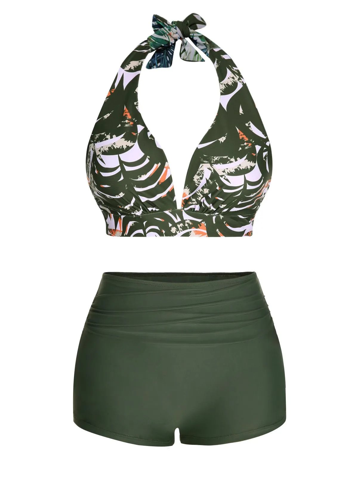 Dark Green 1930s Reversible Halter Swimsuit sold by Retro Stage product image thumbnail 5