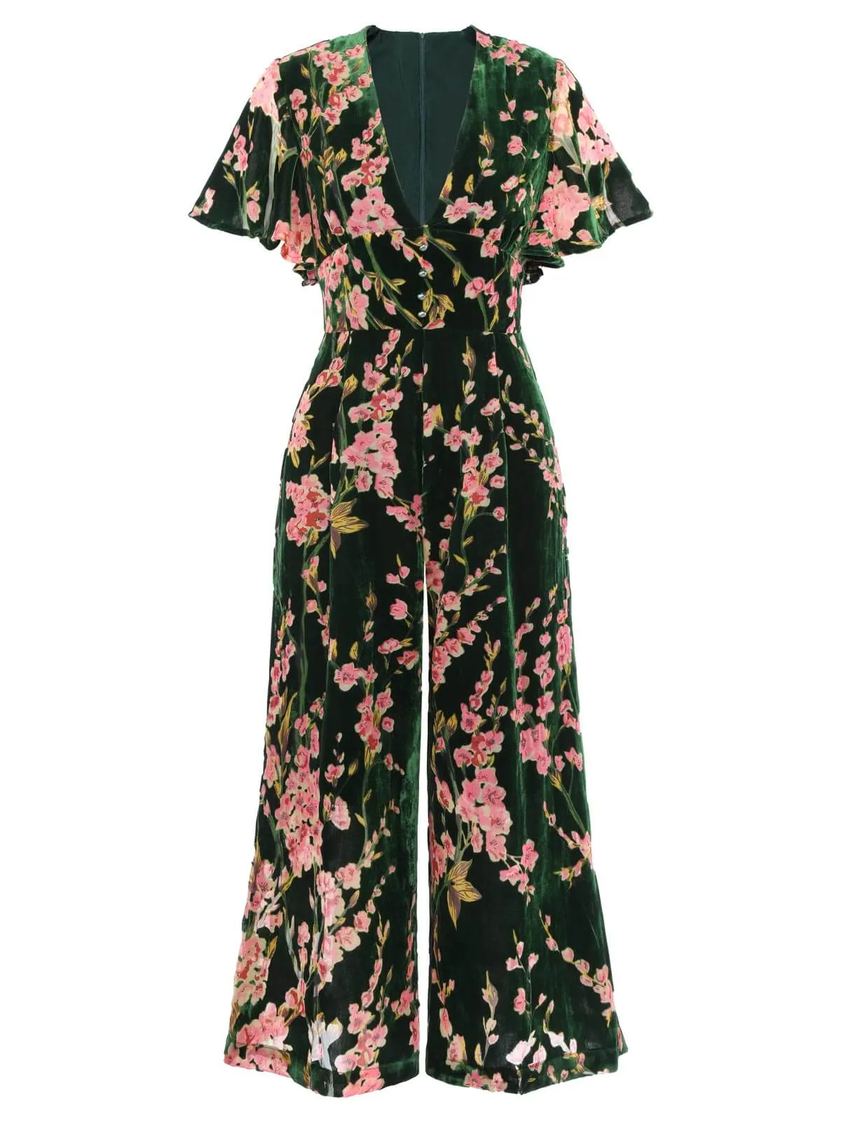 Green 1930s Velvet Vintage Jumpsuit sold by Retro Stage product image thumbnail 3