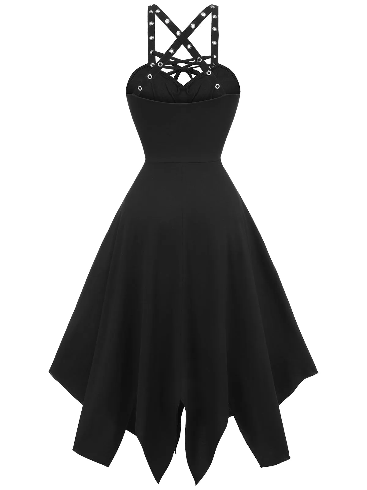 Black 1950s Spaghetti Strap Gothic Style Dress sold by Retro Stage product image thumbnail 2