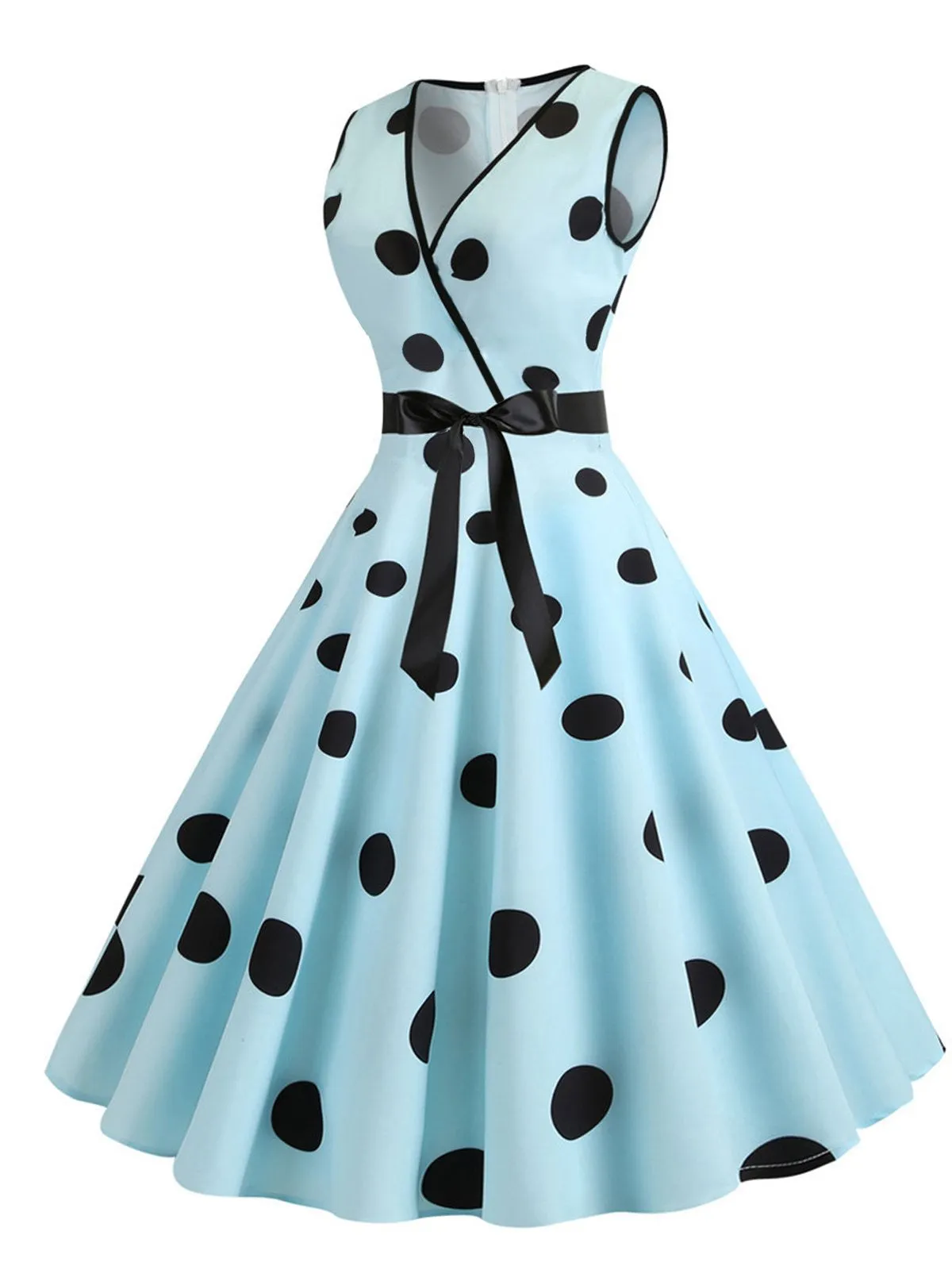 1950s Bow Polka Dot Swing Dress sold by Retro Stage product image thumbnail 3