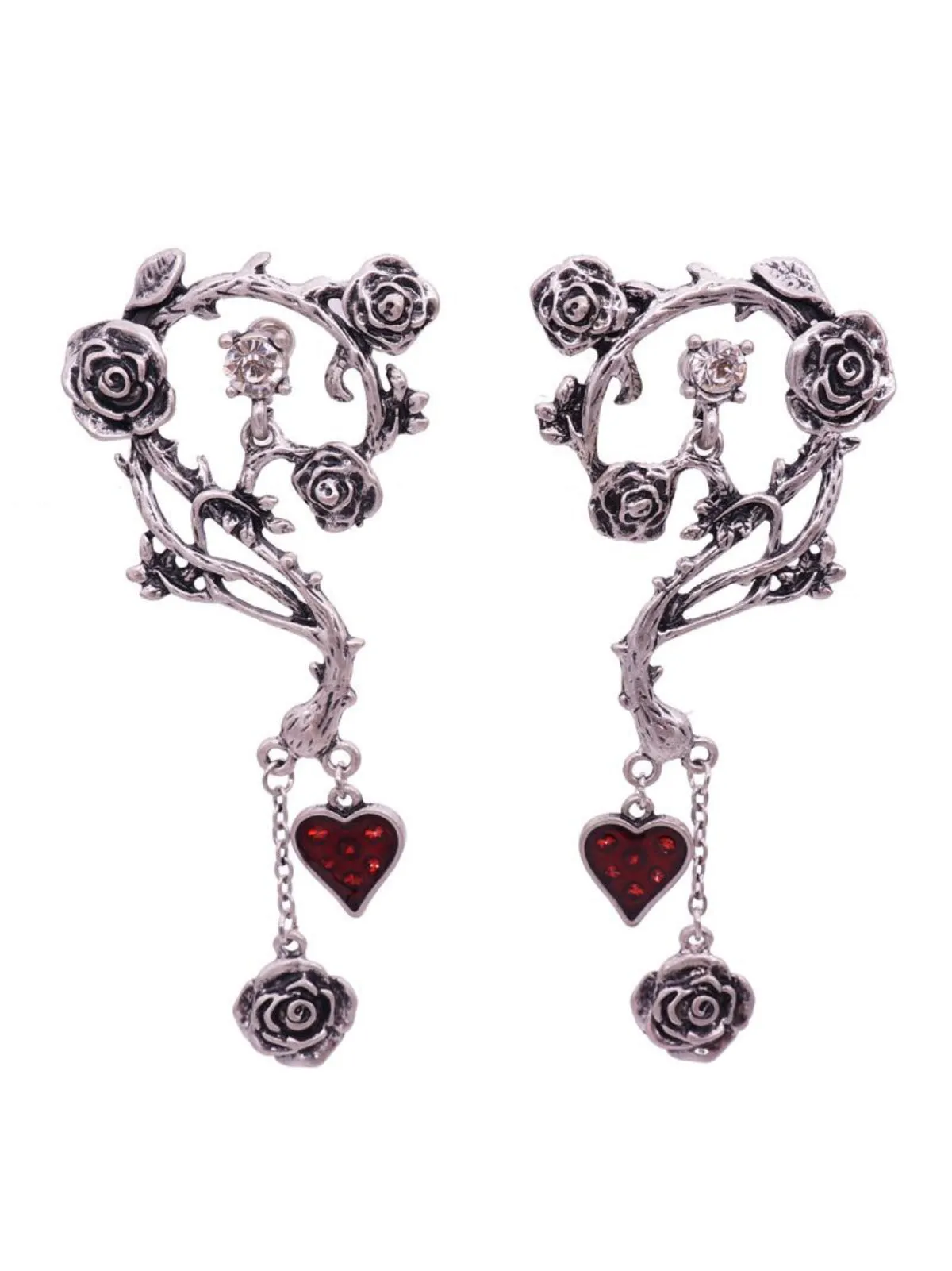 Halloween Rose & Heart Drop Earrings sold by Retro Stage