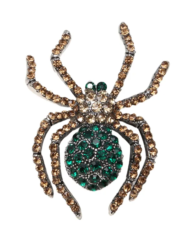 Retro Halloween Spider Rhinestone Brooch sold by Retro Stage