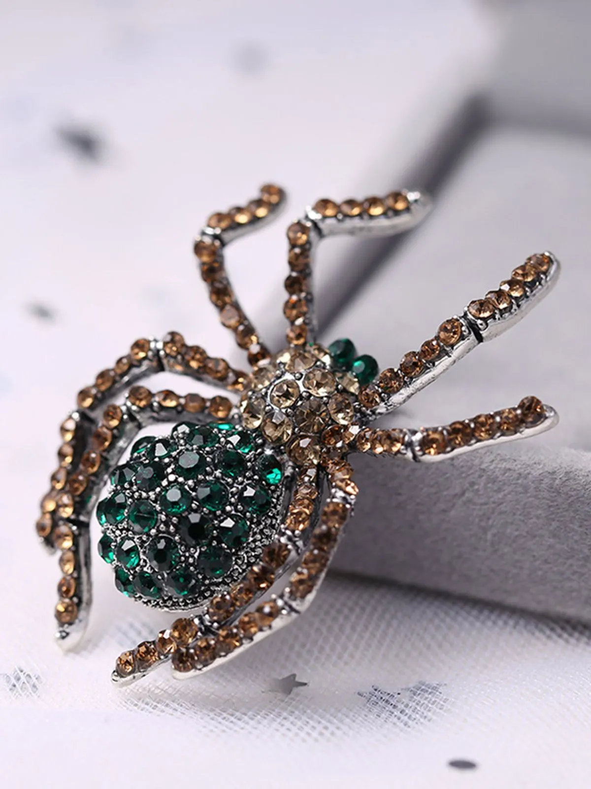 Retro Halloween Spider Rhinestone Brooch sold by Retro Stage product image thumbnail 3