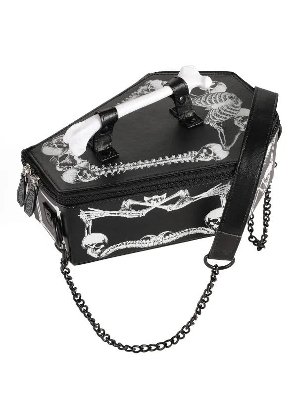 Black Halloween Coffin Chain Bag sold by Retro Stage