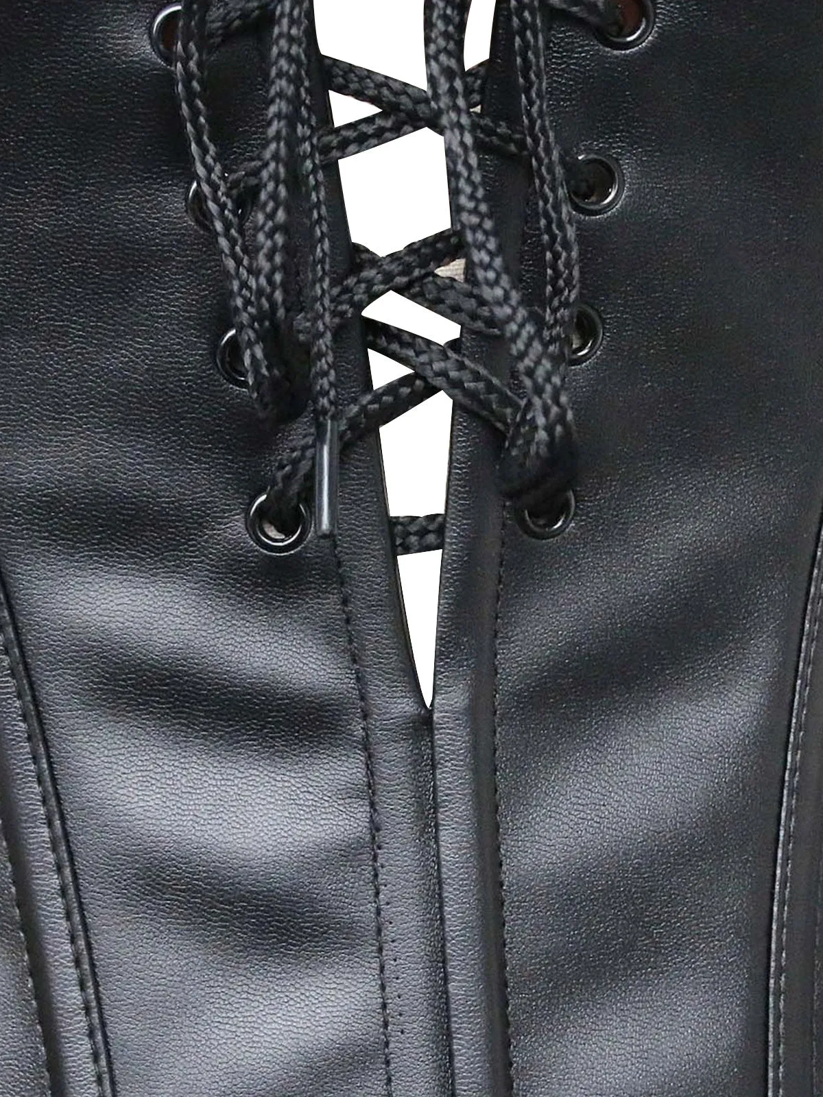 Black Steampunk Leather Gothic Lace Corset sold by Retro Stage product image thumbnail 5